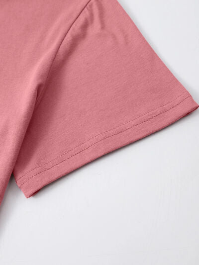 Lucky Clover Sequin Round Neck T-Shirt Trendsi