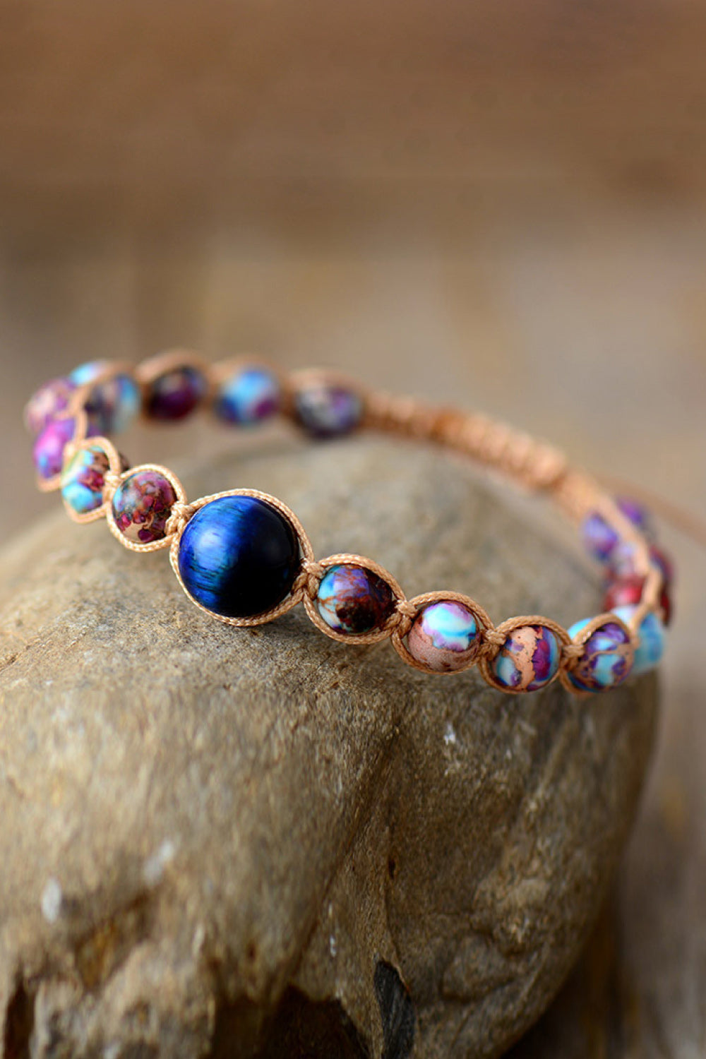 Imperial Jasper & Natural Stone Beaded Bracelet Trendsi
