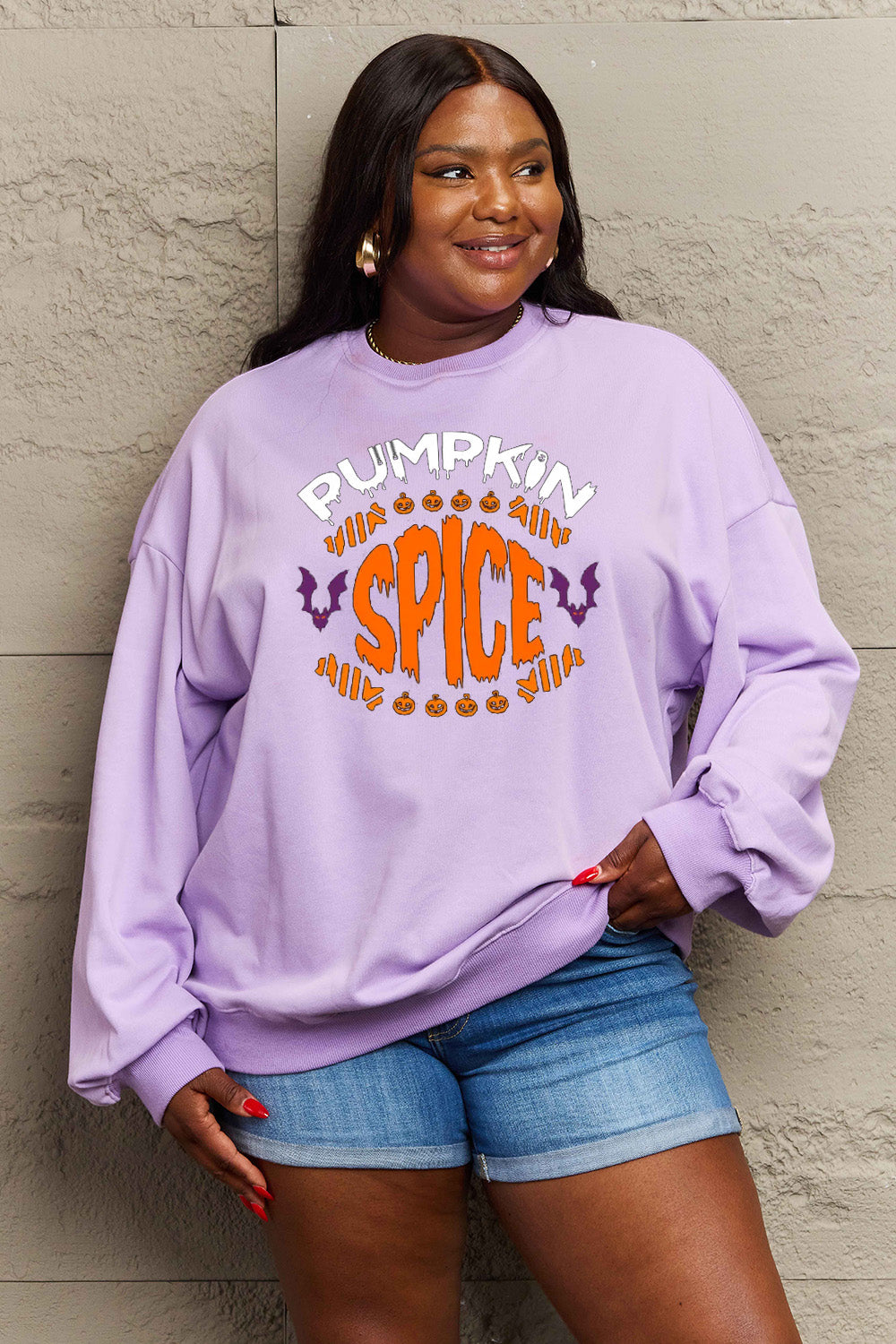 Simply Love Full Size PUMPKIN SPICE Graphic Sweatshirt Trendsi