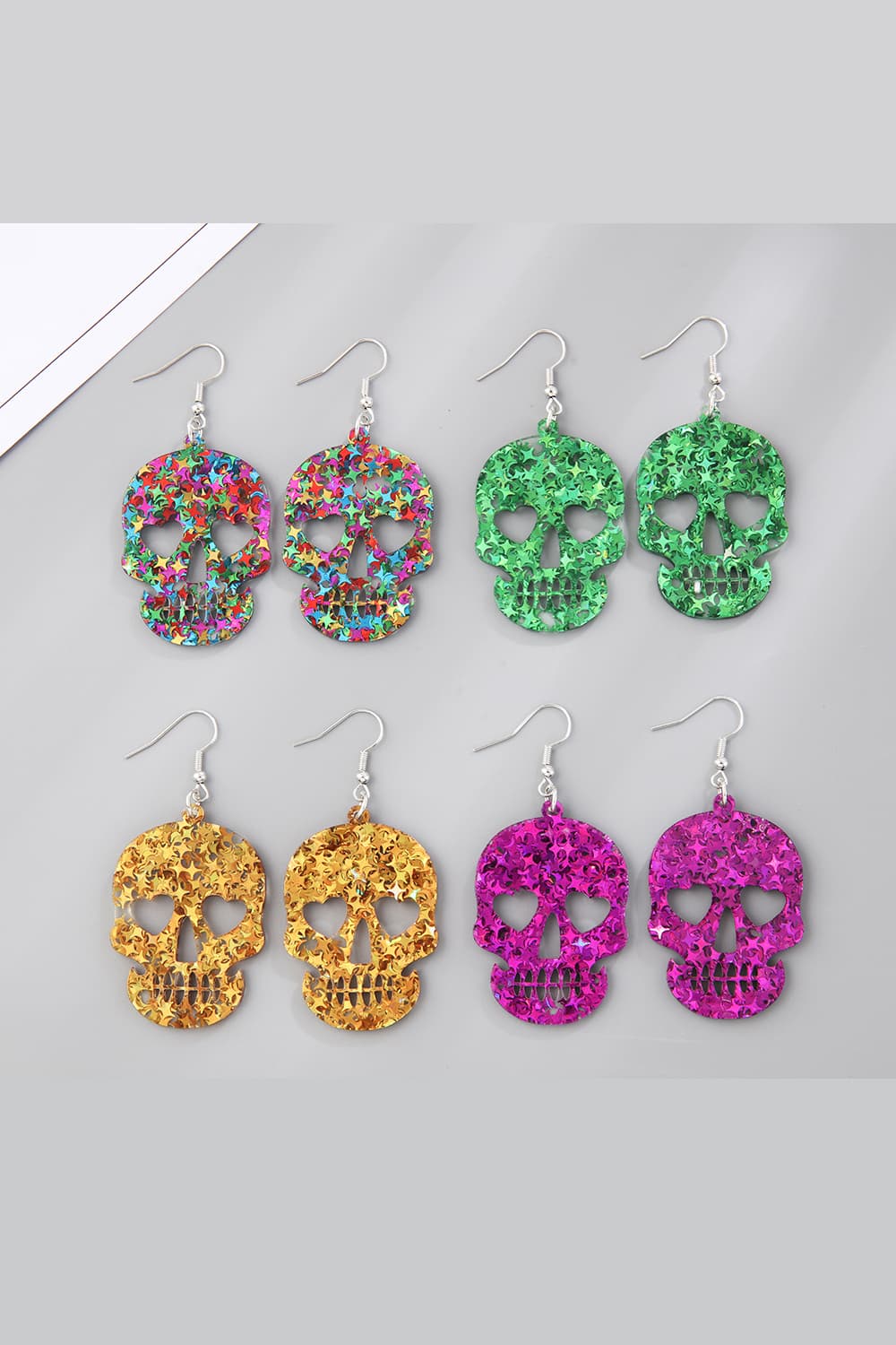 Acrylic Skull Drop Earrings Trendsi