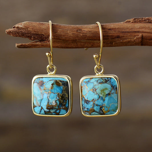 Square Copper Drop Earrings Trendsi