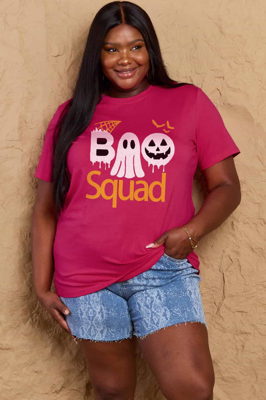 Simply Love Full Size BOO SQUAD Graphic Cotton T-Shirt Trendsi