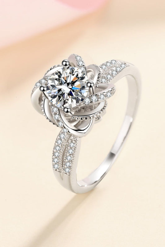 1 Carat Moissanite 925 Sterling Silver Ring Trendsi