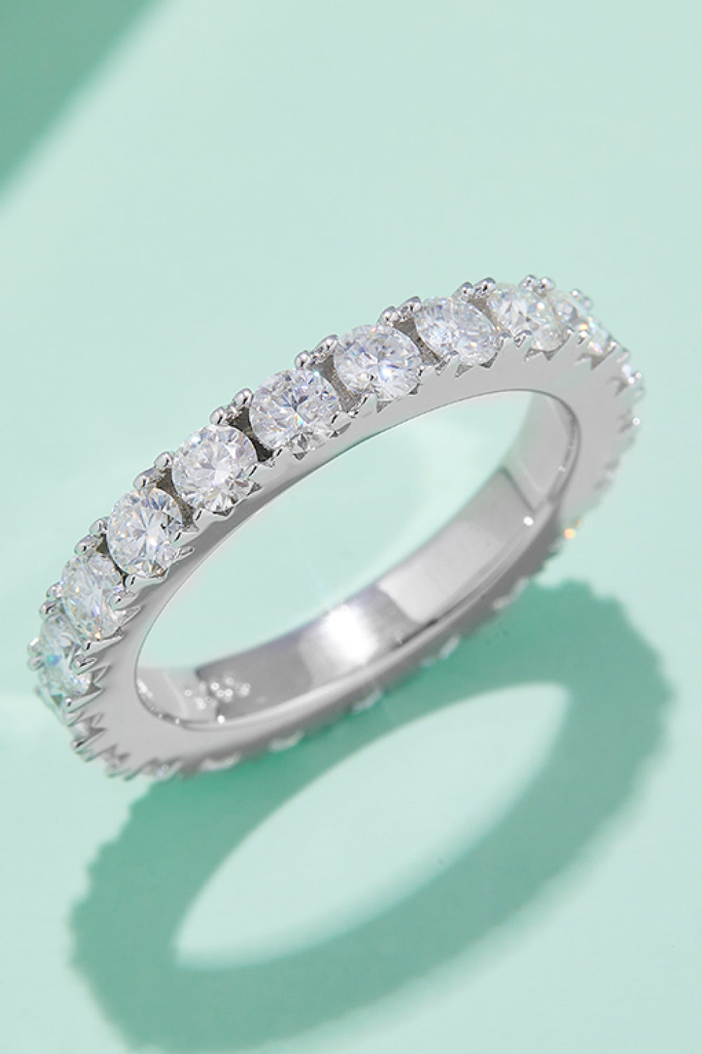 2.3 Carat Moissanite 925 Sterling Silver Eternity Ring Trendsi