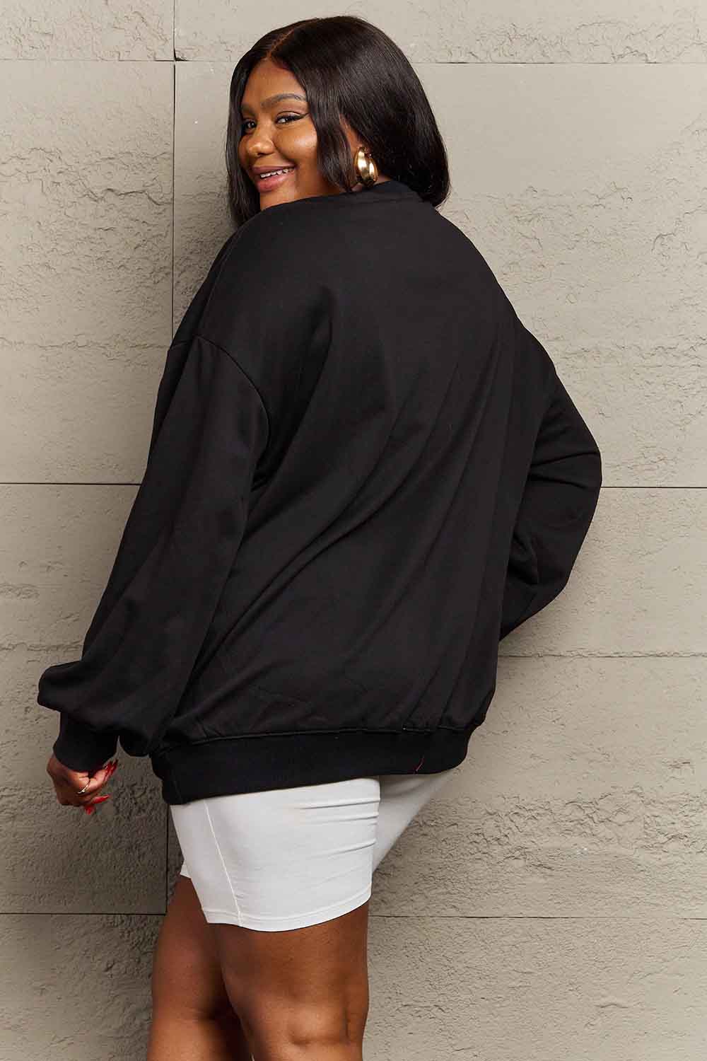 Simply Love Simply Love Full Size Dropped Shoulder SKULL Graphic Sweatshirt Trendsi