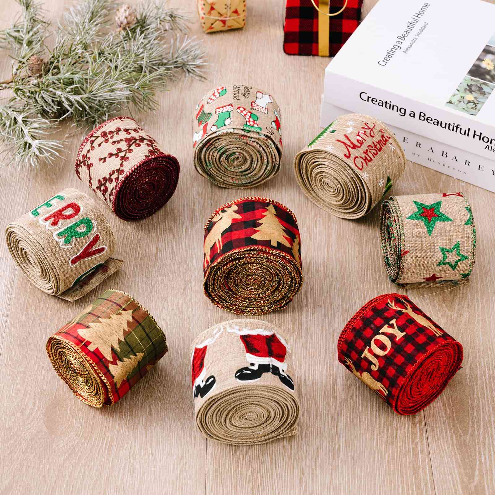 Christmas Polyester Ribbon Trendsi
