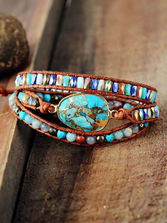 Triple-Layer Natural Stone Bracelet Trendsi