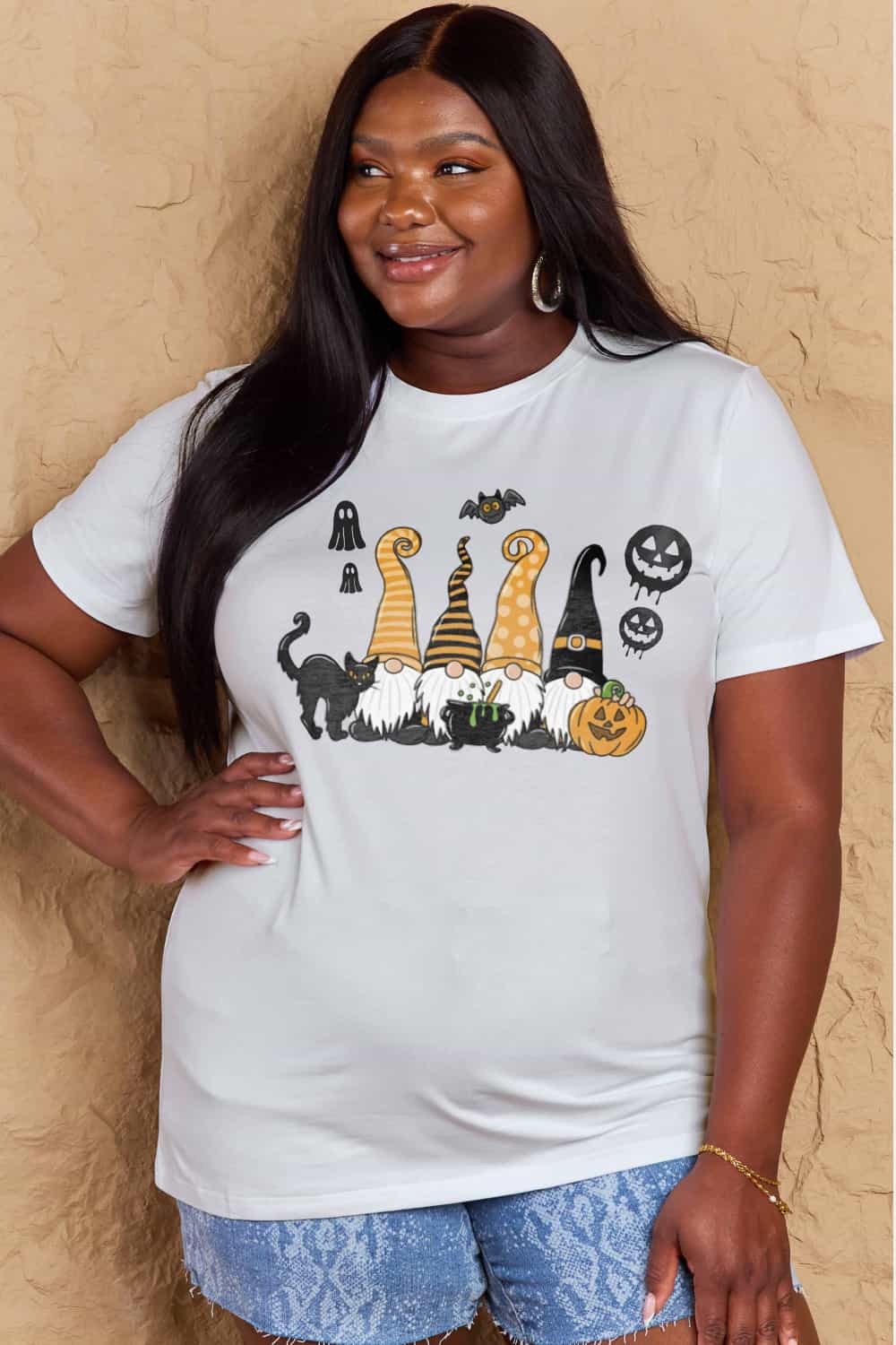 Simply Love Full Size Halloween Theme Graphic Cotton T-Shirt Trendsi