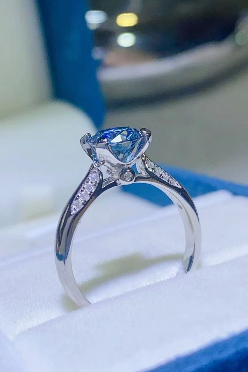 1 Carat Moissanite 4-Prong Ring Trendsi