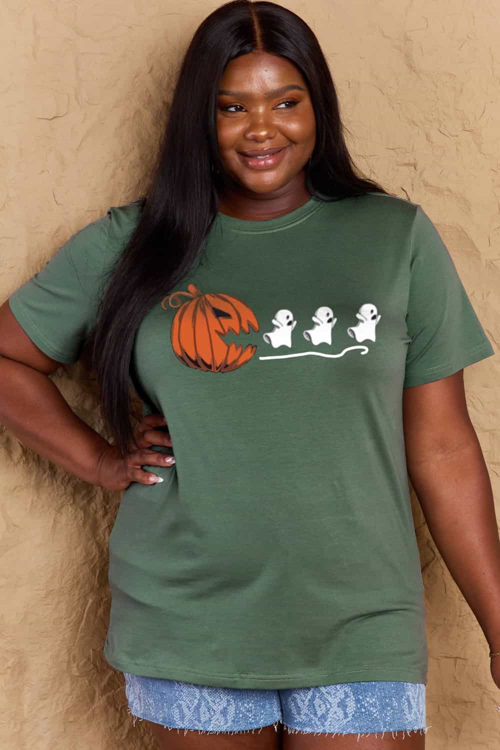 Simply Love Full Size Jack-O'-Lantern Graphic Cotton T-Shirt Trendsi