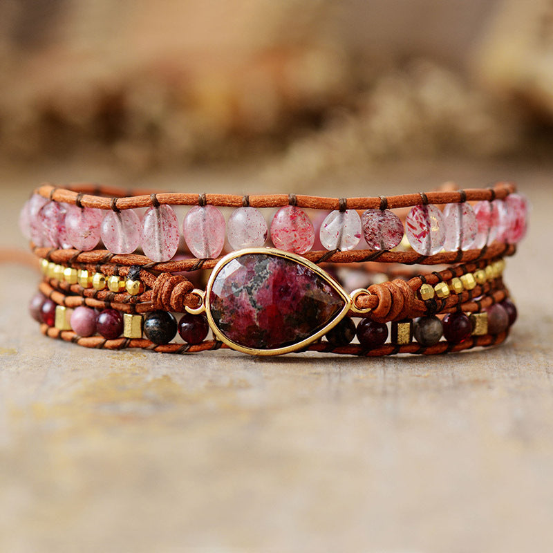 Natural Stone Layered Bracelet Trendsi