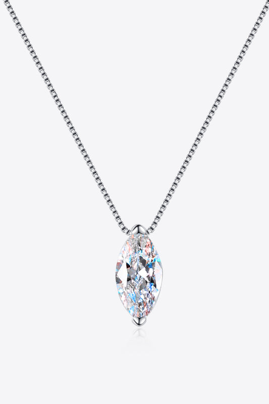 1 Carat Moissanite 925 Sterling Silver Necklace Trendsi