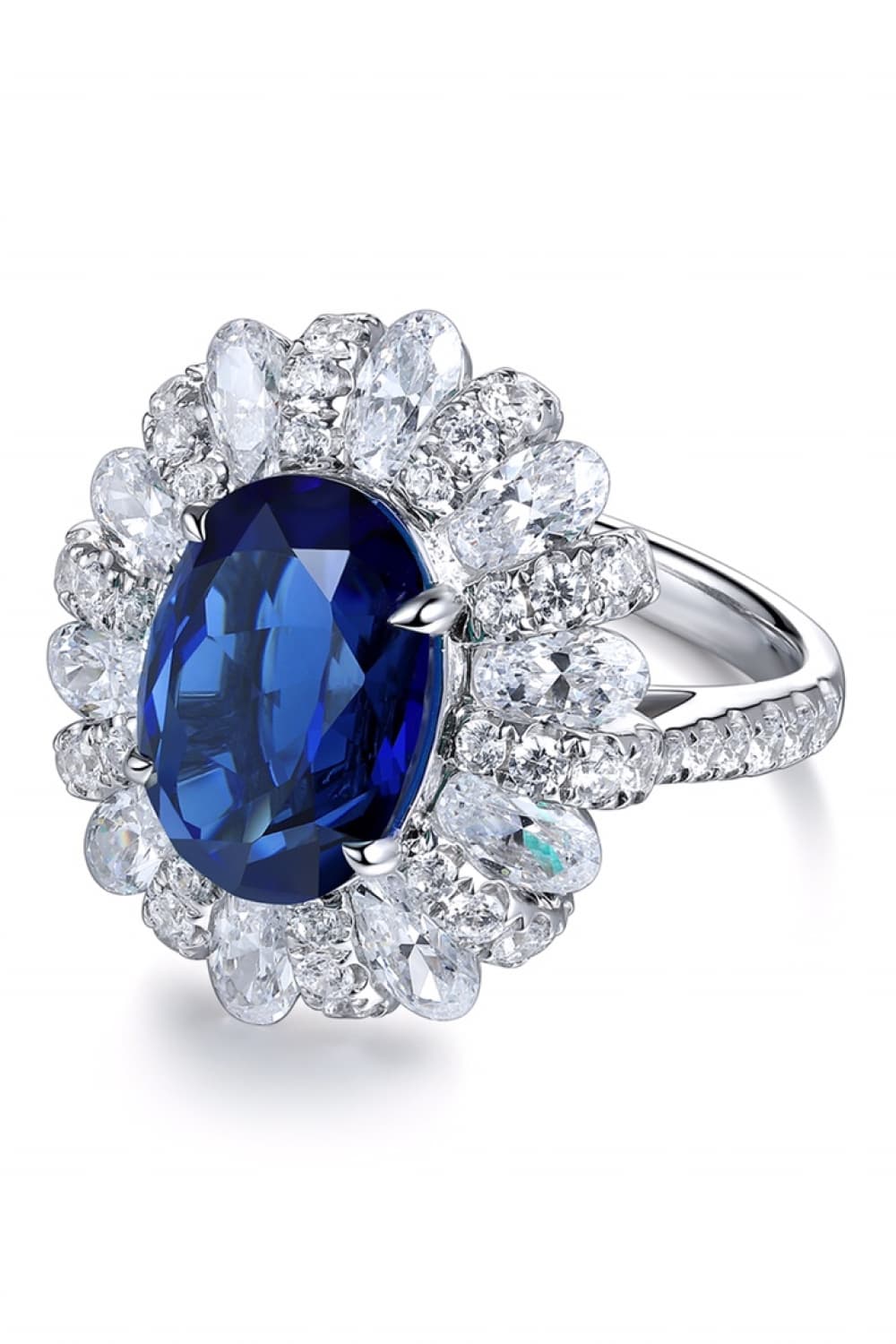 5 Carat Lab-Grown Sapphire Flower Shape Ring Trendsi