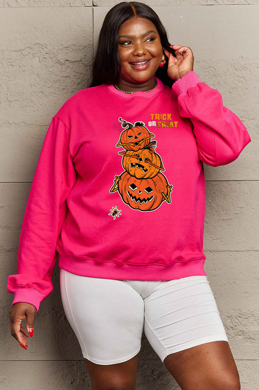 Simply Love Full Size TRICK OR TREAT Graphic Sweatshirt Trendsi