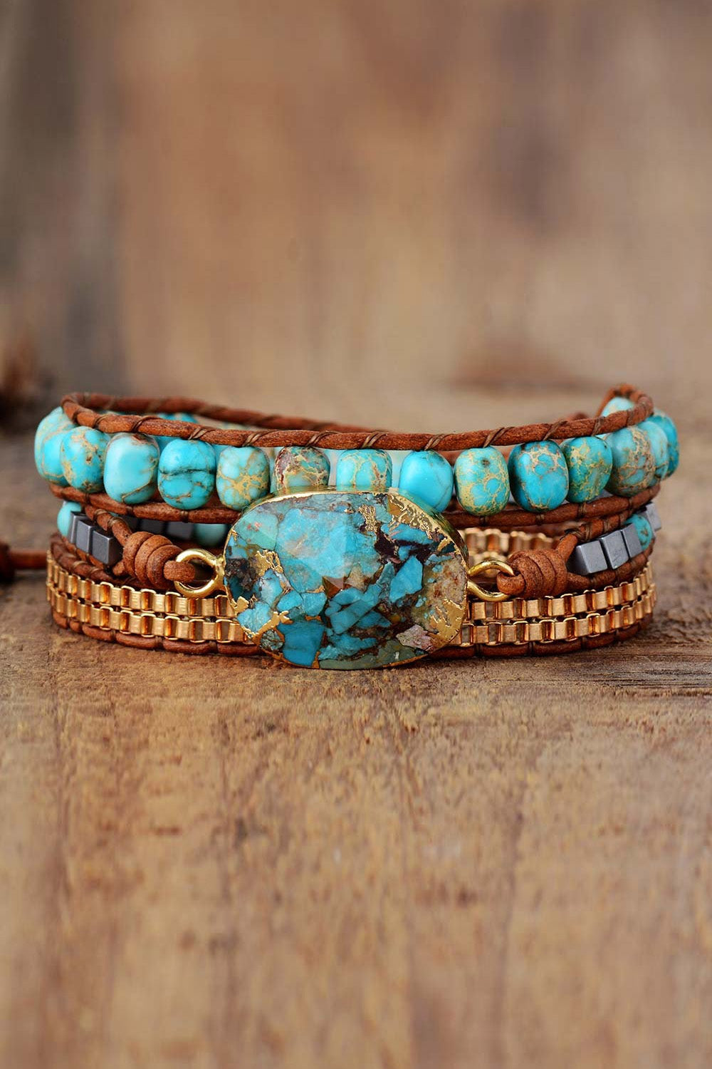 Handmade Natural Stone Copper Bracelet Trendsi