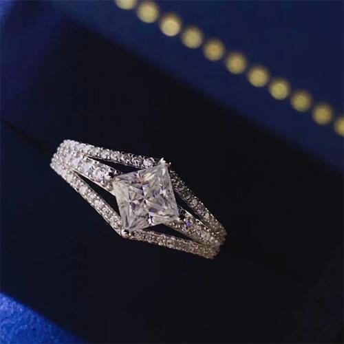 1 Carat Moissanite 925 Sterling Silver Ring Trendsi