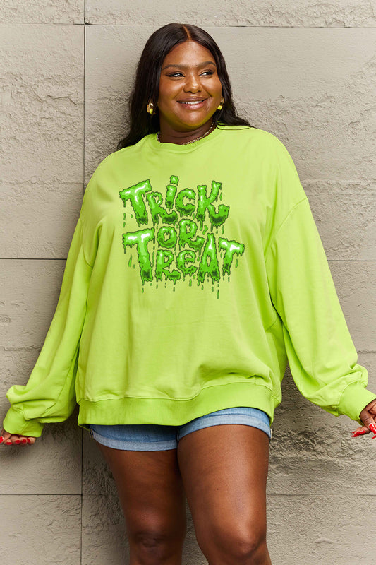 Simply Love Full Size TRICK OR TREAT Graphic Sweatshirt Trendsi