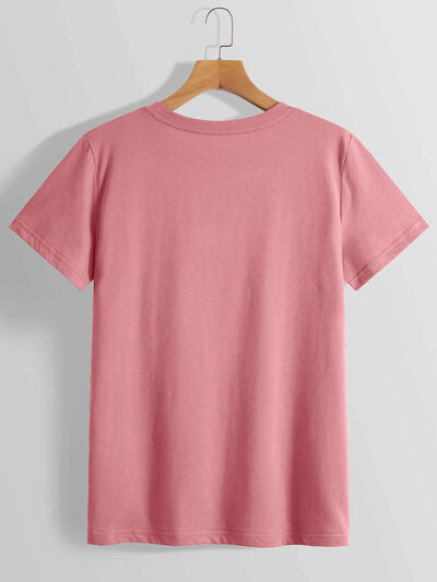 Lucky Clover Sequin Round Neck T-Shirt Trendsi