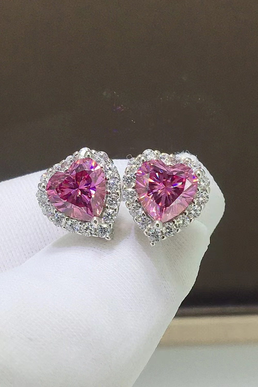 2 Carat Moissanite Heart-Shaped Earrings Trendsi