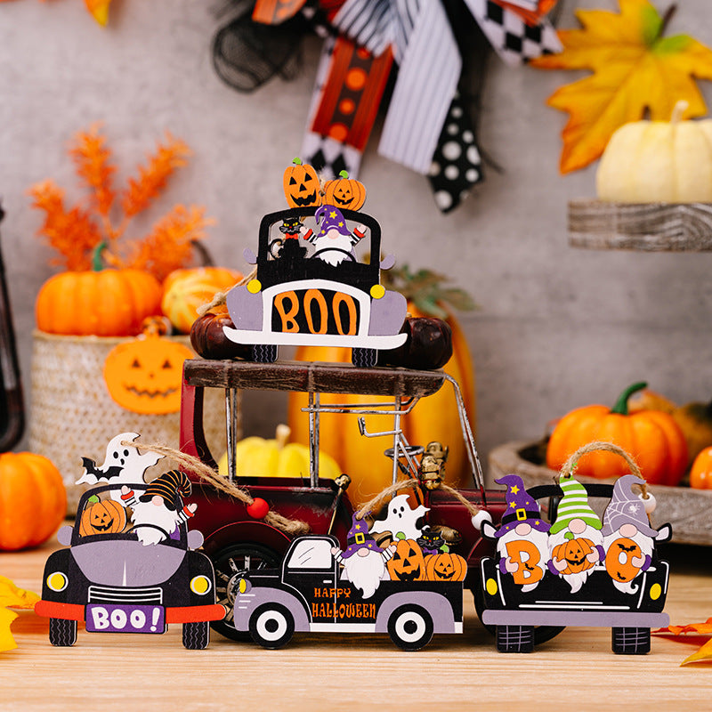 4-Piece Halloween Element Car-Shape Hanging Widgets Trendsi