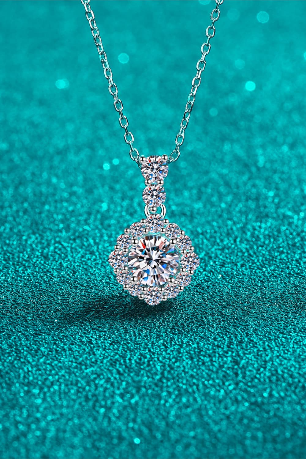 1 Carat Moissanite 925 Sterling Silver Necklace Trendsi