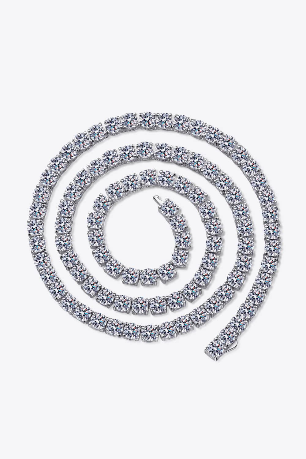 Moissanite Rhodium-Plated Necklace Trendsi