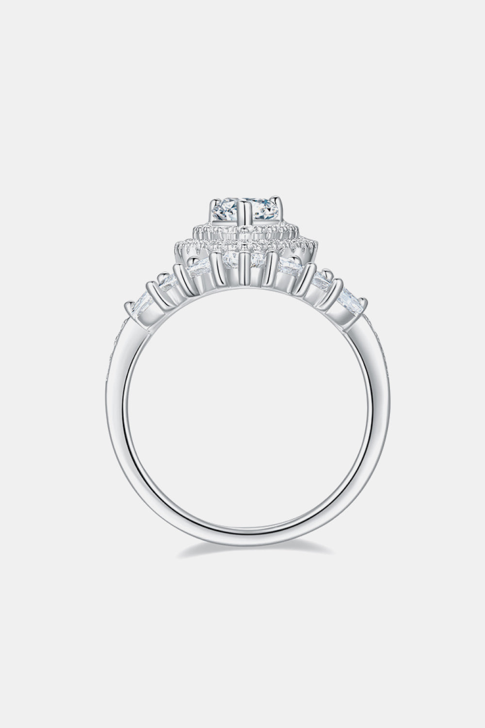 1 Carat Moissanite 925 Sterling Silver Crown Ring Trendsi