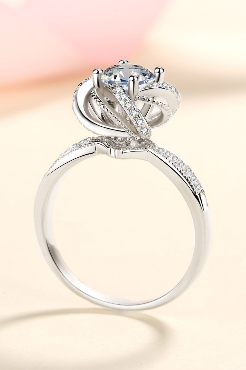 1 Carat Moissanite 925 Sterling Silver Ring Trendsi