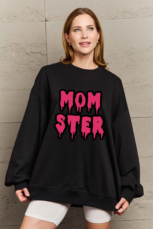 Simply Love Full Size MOM STER Graphic Sweatshirt Trendsi