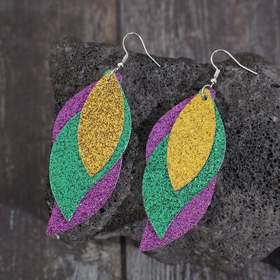 PU Leather Leaf Dangle Earrings Trendsi
