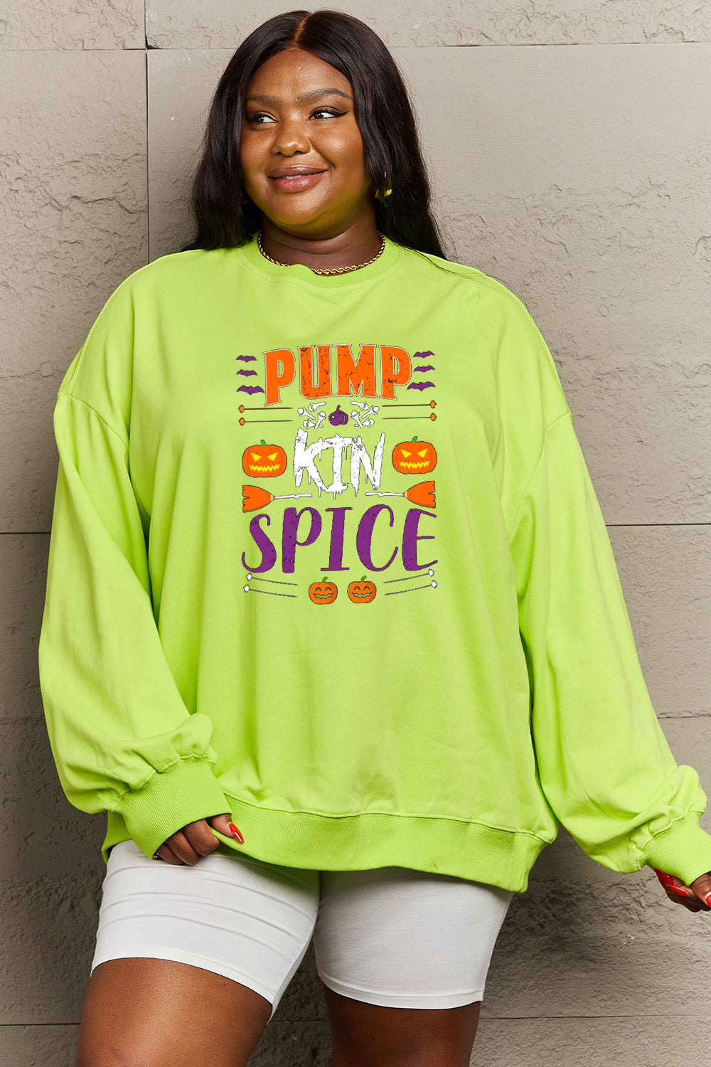Simply Love Full Size PUMPKIN SPICE Graphic Sweatshirt Trendsi