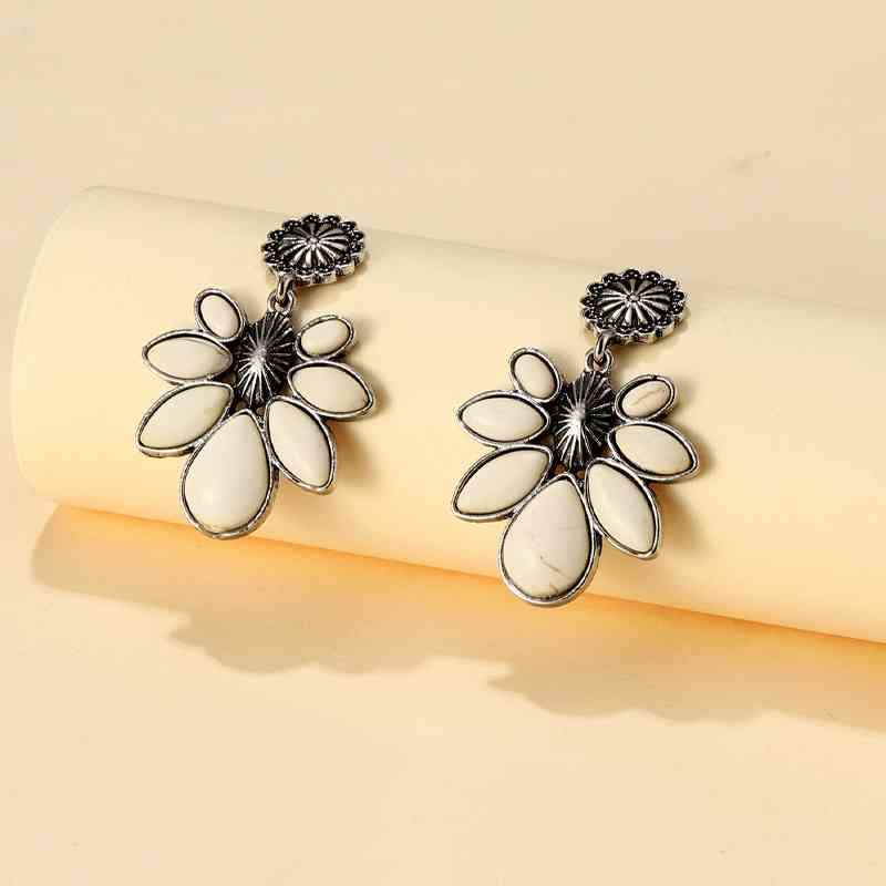 Artificial Turquoise Flower Earrings Trendsi