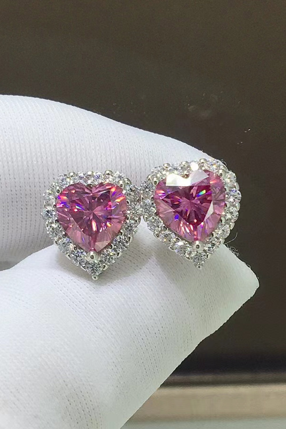 2 Carat Moissanite Heart-Shaped Earrings Trendsi