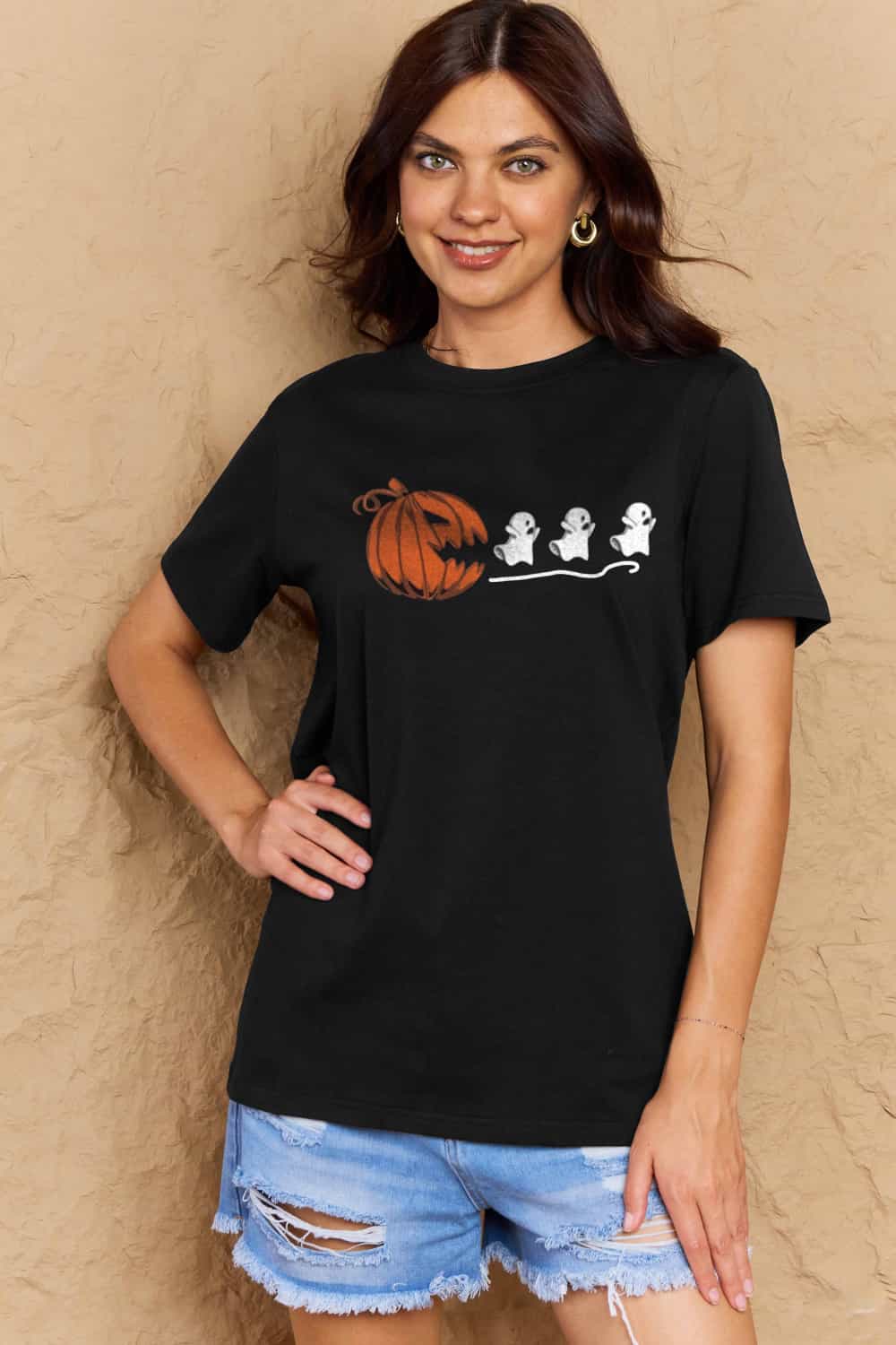 Simply Love Full Size Jack-O'-Lantern Graphic Cotton T-Shirt Trendsi
