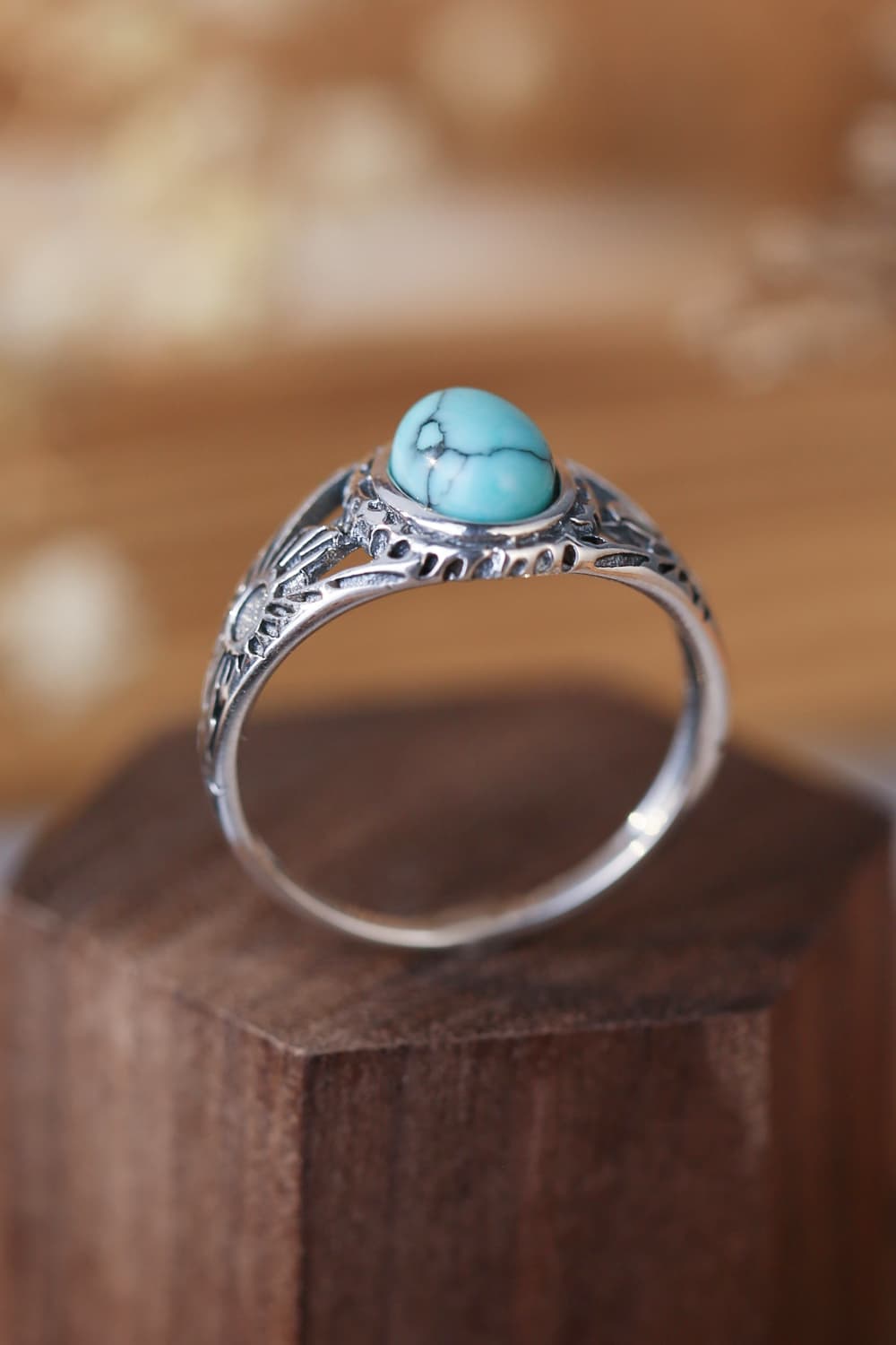 Turquoise 925 Sterling Silver Ring Trendsi