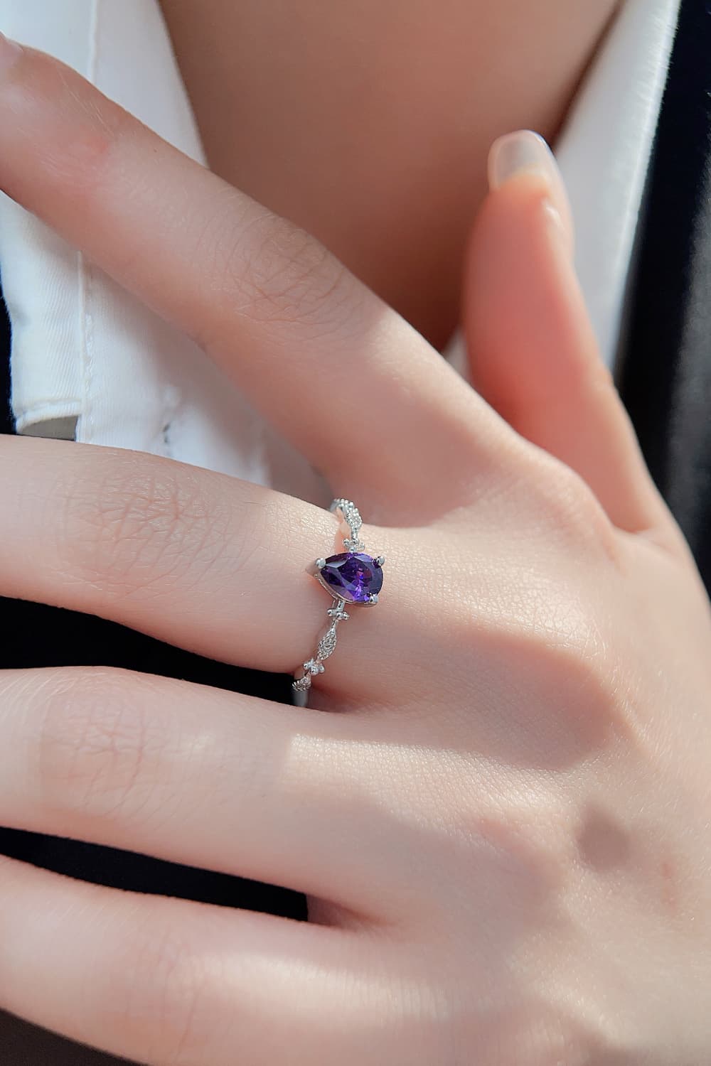 Amethyst 925 Sterling Silver Ring Trendsi