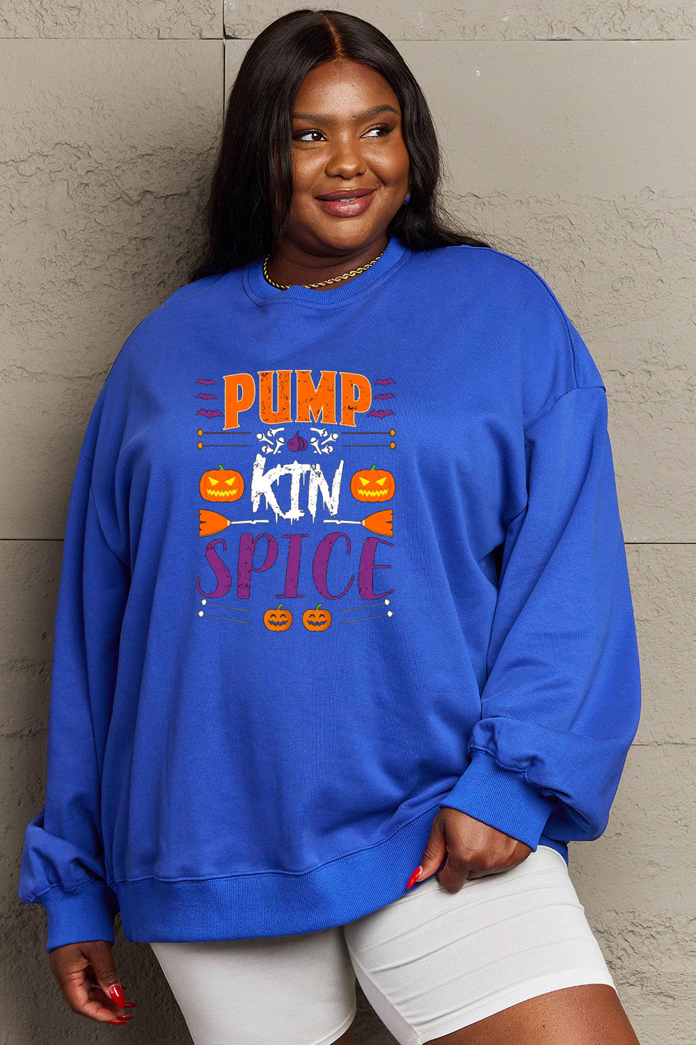 Simply Love Full Size PUMPKIN SPICE Graphic Sweatshirt Trendsi