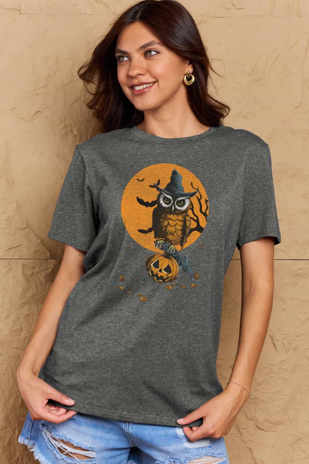 Simply Love Full Size Holloween Theme Graphic Cotton T-Shirt Trendsi
