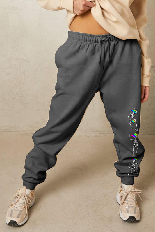 Simply Love Full Size SKELETON Graphic Sweatpants Trendsi