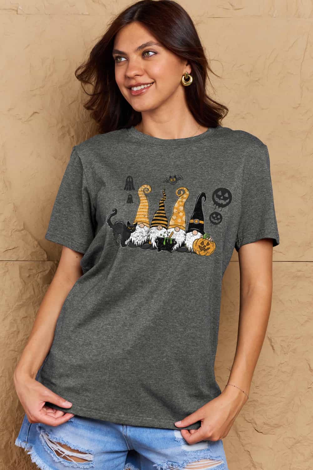 Simply Love Full Size Halloween Theme Graphic Cotton T-Shirt Trendsi