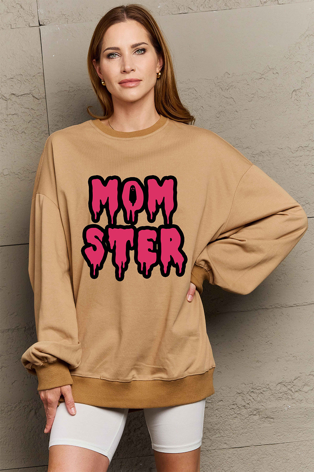 Simply Love Full Size MOM STER Graphic Sweatshirt Trendsi