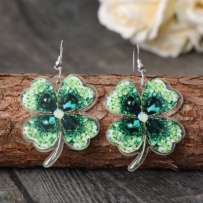Lucky Clover Acrylic Dangle Earrings Trendsi