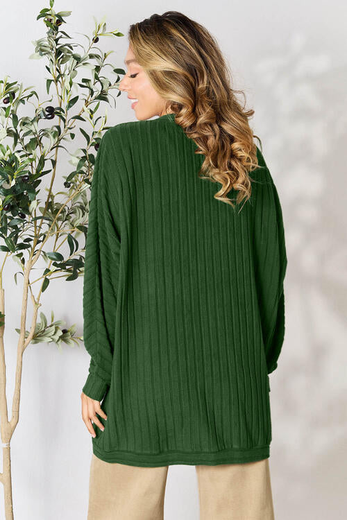 Basic Bae Full Size Ribbed Cocoon Cardigan Trendsi