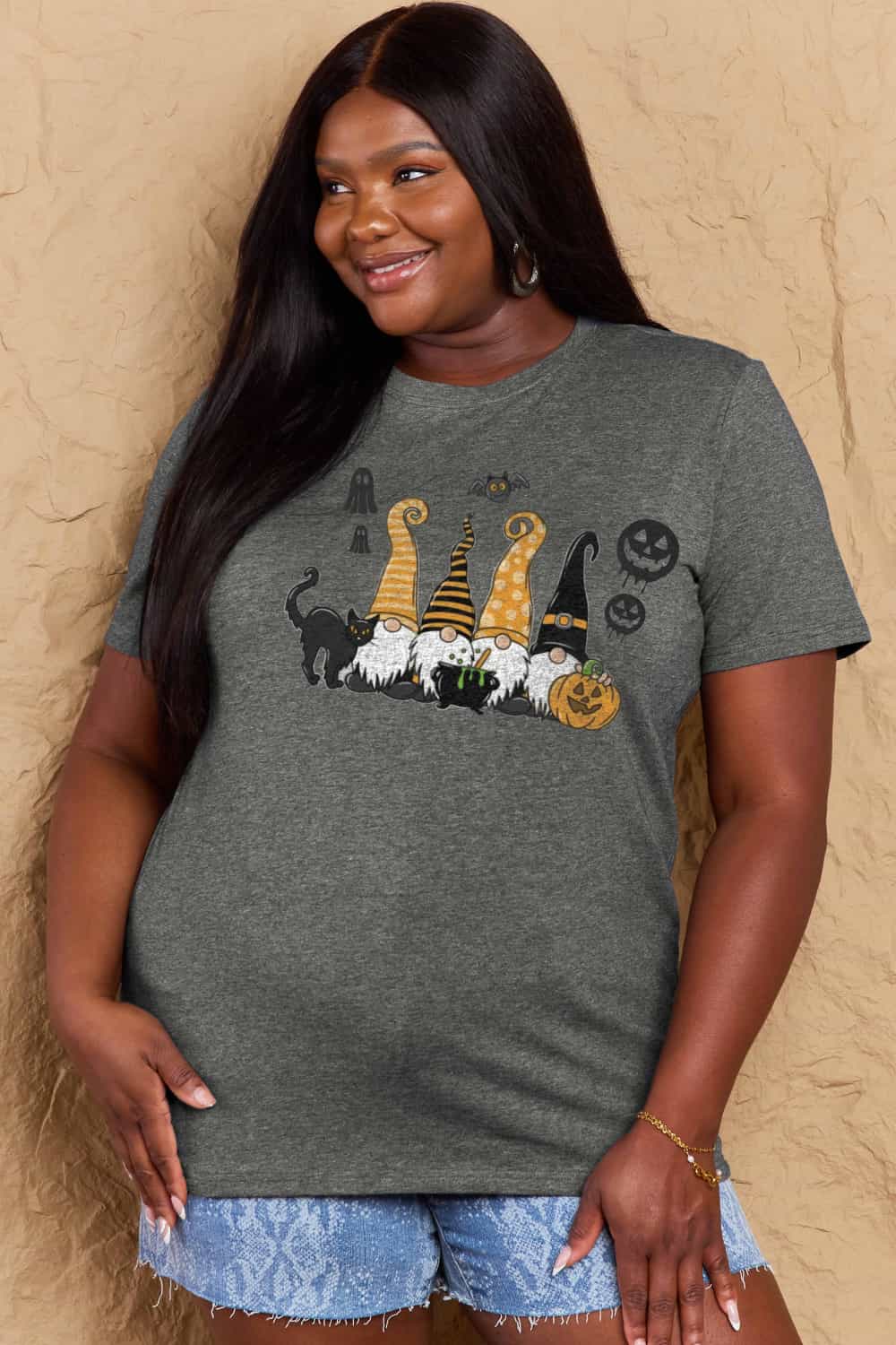 Simply Love Full Size Halloween Theme Graphic Cotton T-Shirt Trendsi
