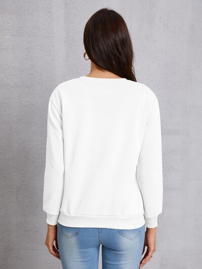 LUCK CHARMER Round Neck Sweatshirt Trendsi
