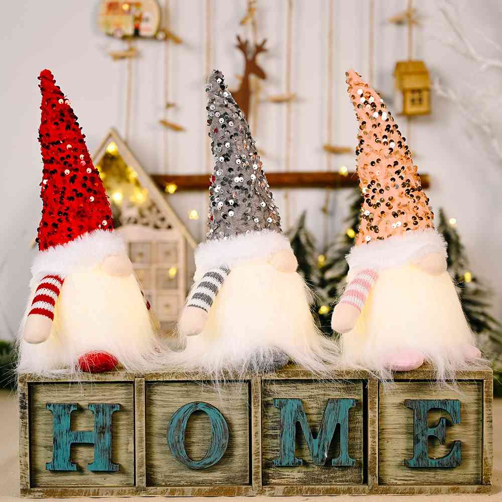 Sequin Light-Up Faceless Gnome Trendsi