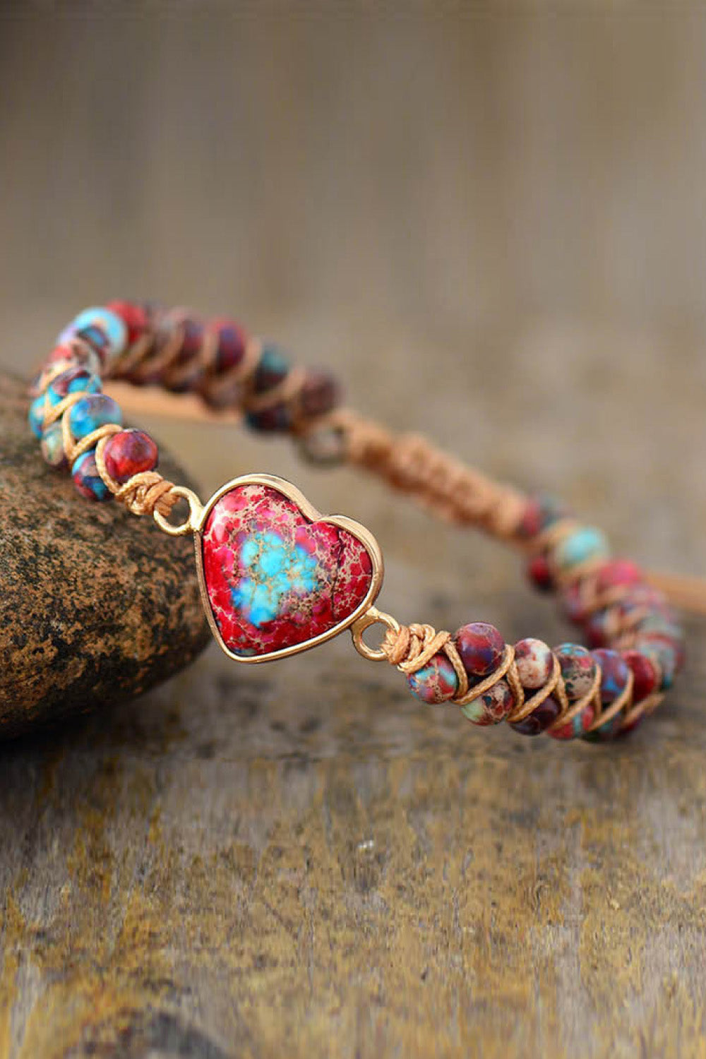 Handmade Heart Shape Natural Stone Bracelet Trendsi