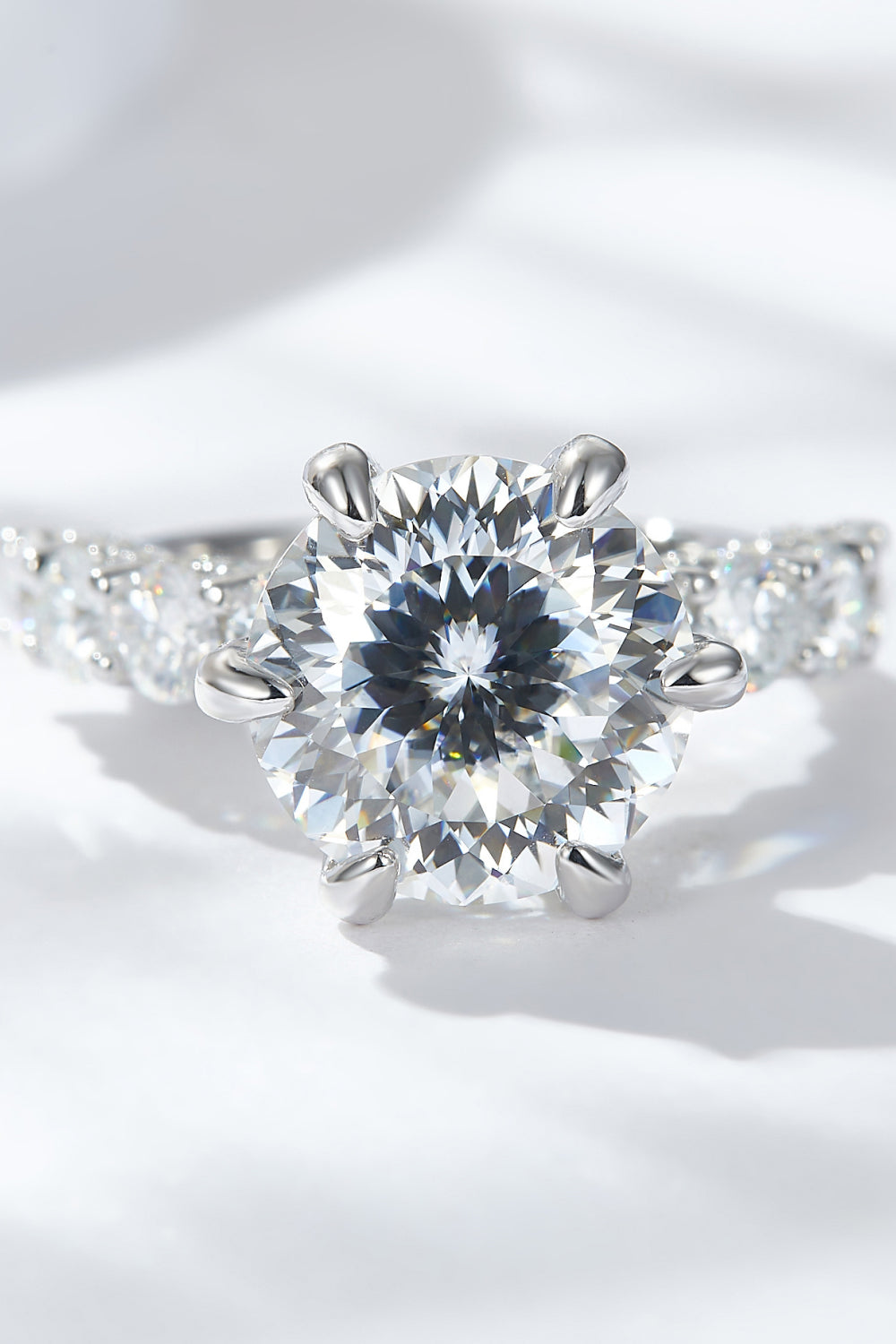 5 Carat Moissanite Side Stone Ring Trendsi