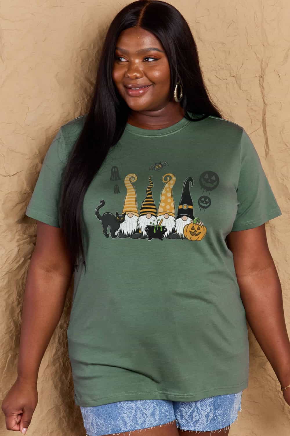Simply Love Full Size Halloween Theme Graphic Cotton T-Shirt Trendsi