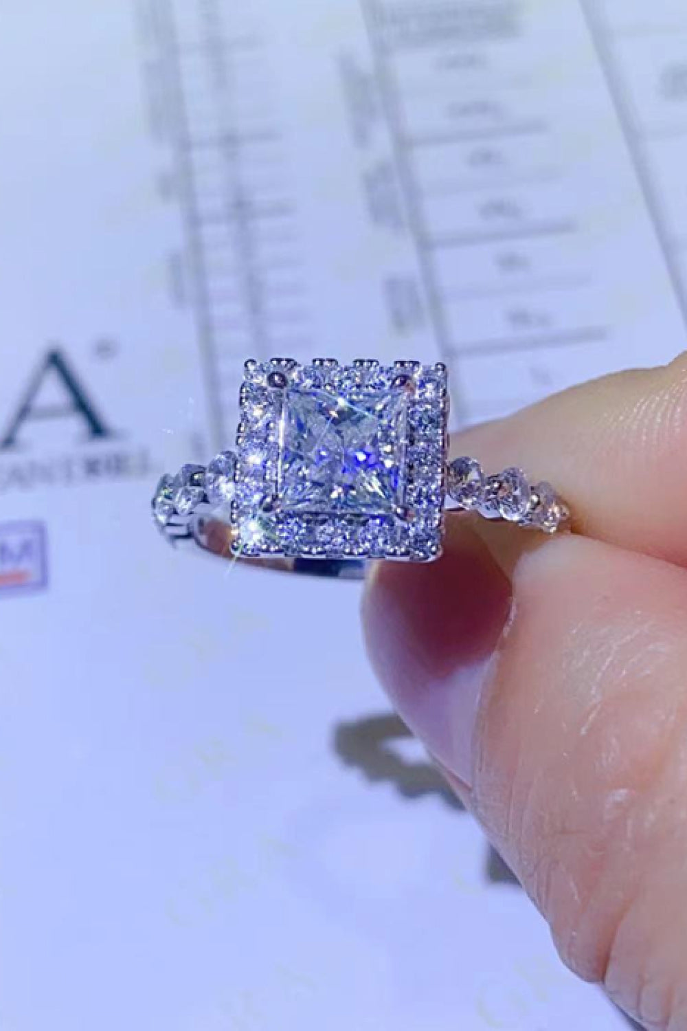 Adored 1 Carat Moissanite Square Ring Trendsi